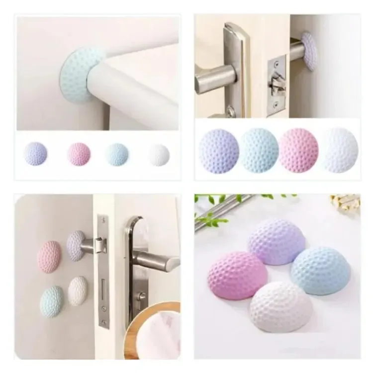 1 Piece Self-Adhesive Golf Design Rubber Pad Door handle Bumper Stopper Furniture Protector Doorknob Pad (MULTI COLOR)