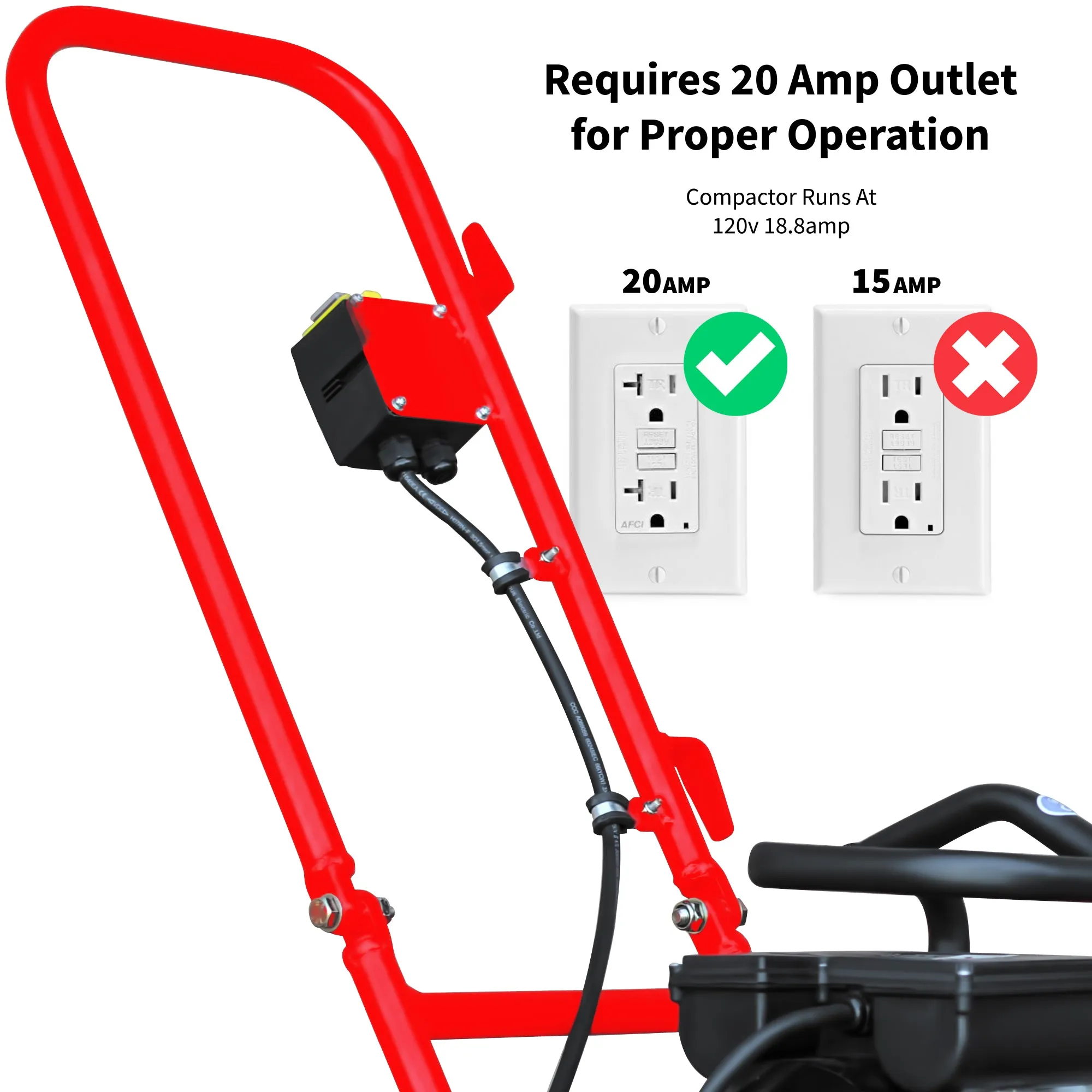 2 HP Electric Vibratory Plate Compactor Tamper for Gravel Soil Compaction