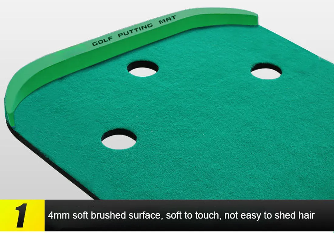 3M Golf Putting Mat Practice Training Indoor Outdoor Portable Slope Balls Soft Fleece Surface