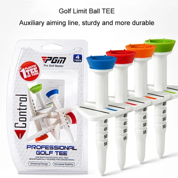 4pcs /Box PGM QT022 Golf Tee Adjustable Limit Aiming Assist 77mm Tee Length