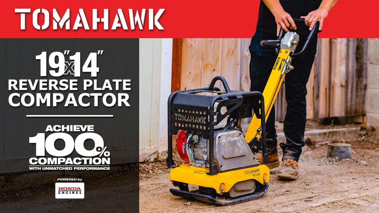 5.5 HP Honda Reverse Plate Compactor 19x14 Plate for Asphalt, Aggregate, Cohesive Soil Compaction