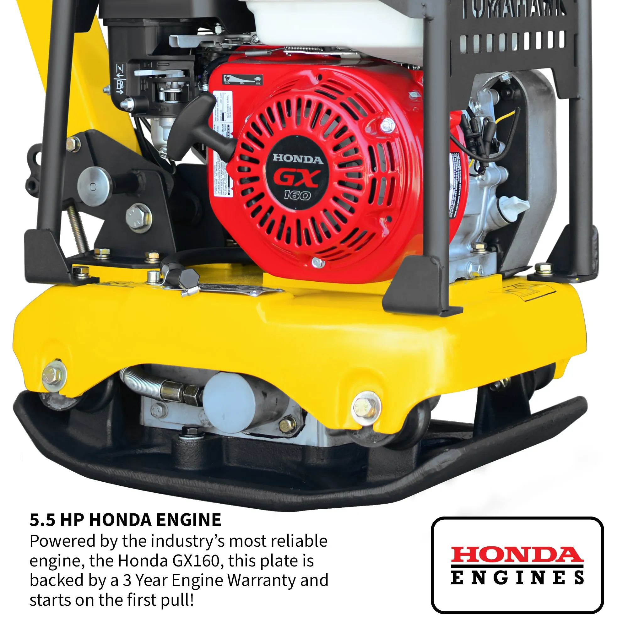 5.5 HP Honda Reverse Plate Compactor 19x14 Plate for Asphalt, Aggregate, Cohesive Soil Compaction