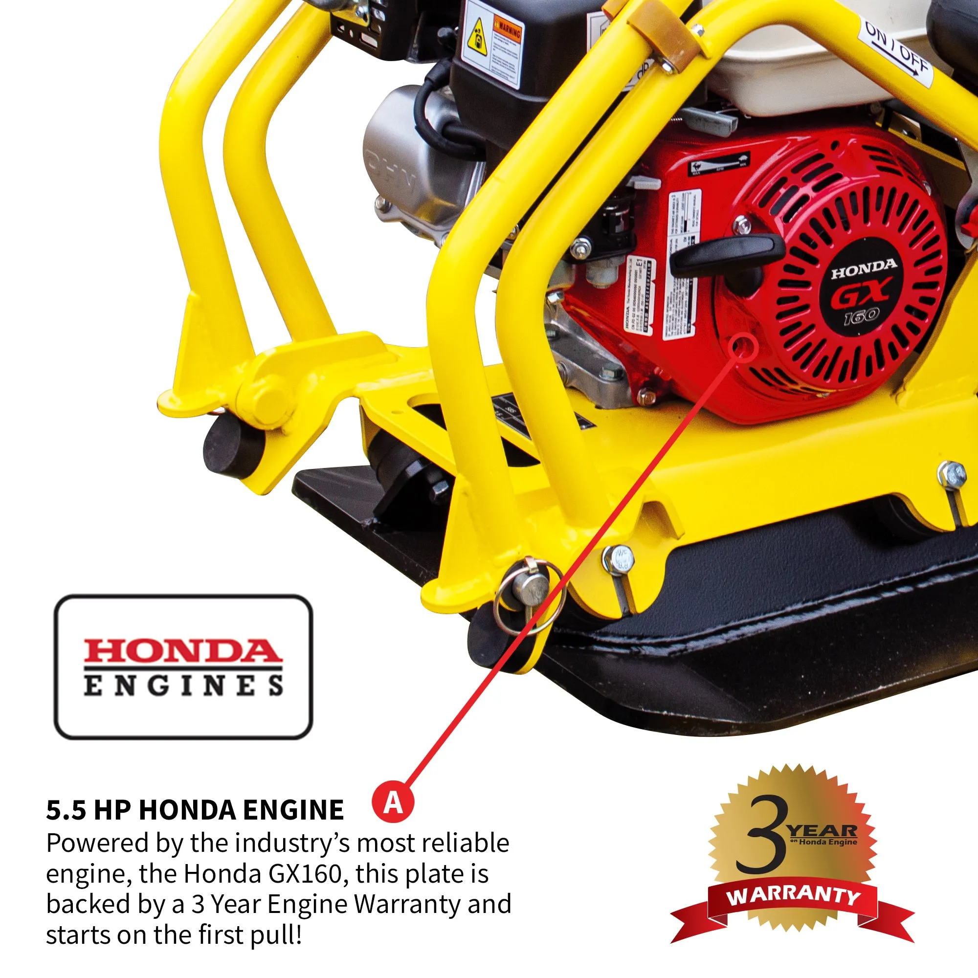 5.5 HP Honda Vibratory Plate Compactor for Asphalt Aggregate Soil Compaction