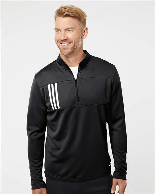 Adidas 3-Stripes Double Knit Quarter-Zip Pullover A482