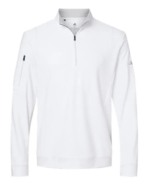 Adidas Performance Textured Quarter-Zip Pullover A295