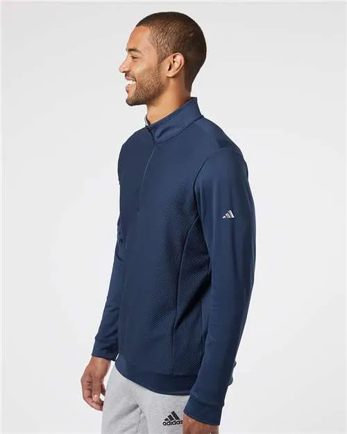 Adidas Performance Textured Quarter-Zip Pullover A295