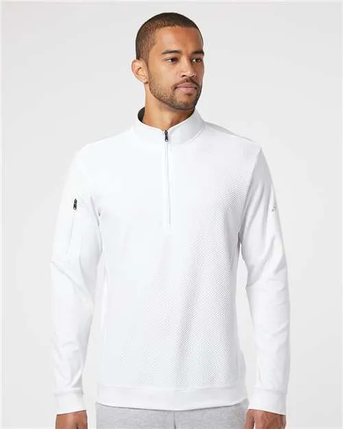 Adidas Performance Textured Quarter-Zip Pullover A295