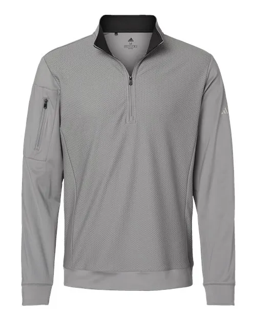 Adidas Performance Textured Quarter-Zip Pullover A295