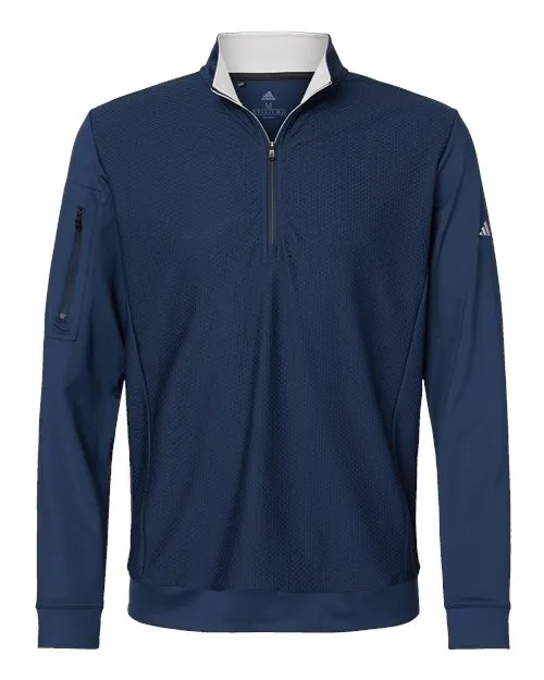 Adidas Performance Textured Quarter-Zip Pullover A295