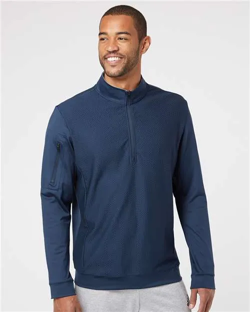 Adidas Performance Textured Quarter-Zip Pullover A295