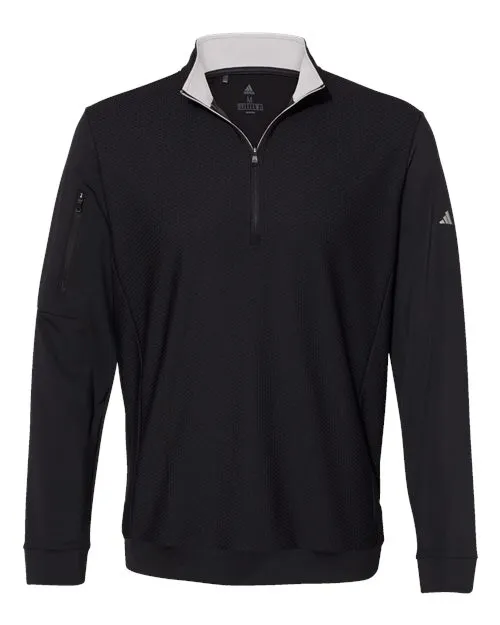 Adidas Performance Textured Quarter-Zip Pullover A295