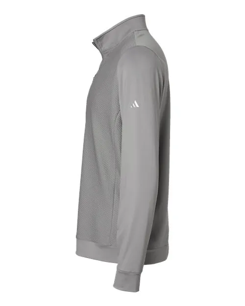 Adidas Performance Textured Quarter-Zip Pullover A295