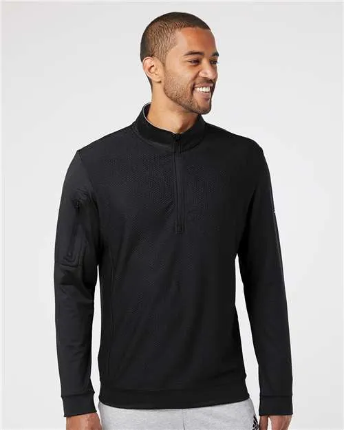 Adidas Performance Textured Quarter-Zip Pullover A295