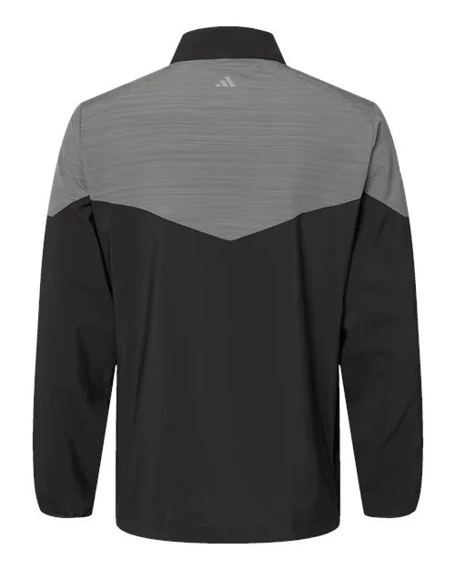 Adidas Textured Mixed Media Quarter-Zip Pullover A532