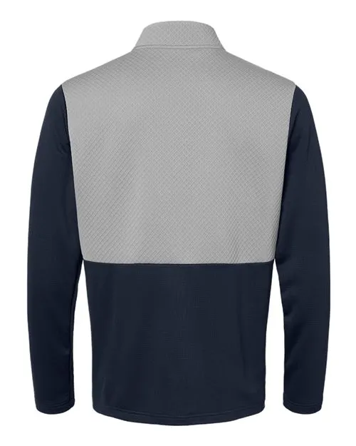 Adidas Textured Mixed Media Quarter-Zip Pullover A532