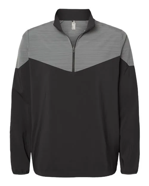 Adidas Textured Mixed Media Quarter-Zip Pullover A532