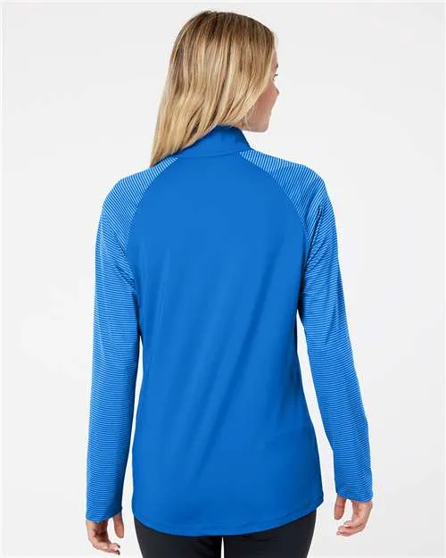 Adidas Women's Stripe Block Quarter-Zip Pullover A521