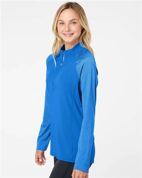 Adidas Women's Stripe Block Quarter-Zip Pullover A521