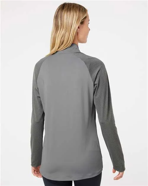 Adidas Women's Stripe Block Quarter-Zip Pullover A521