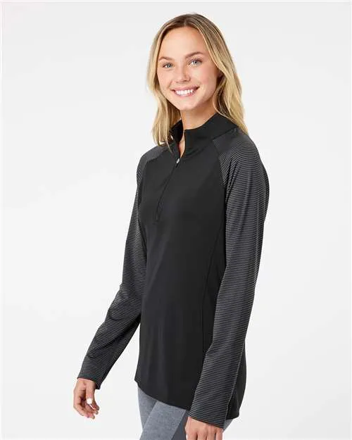 Adidas Women's Stripe Block Quarter-Zip Pullover A521