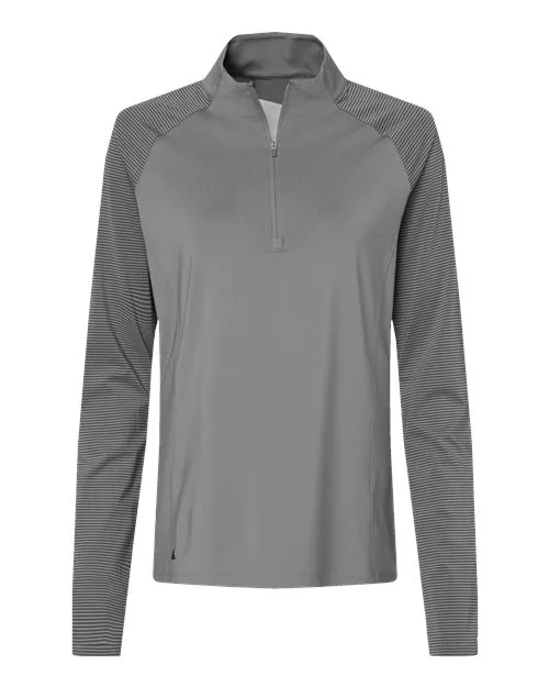 Adidas Women's Stripe Block Quarter-Zip Pullover A521