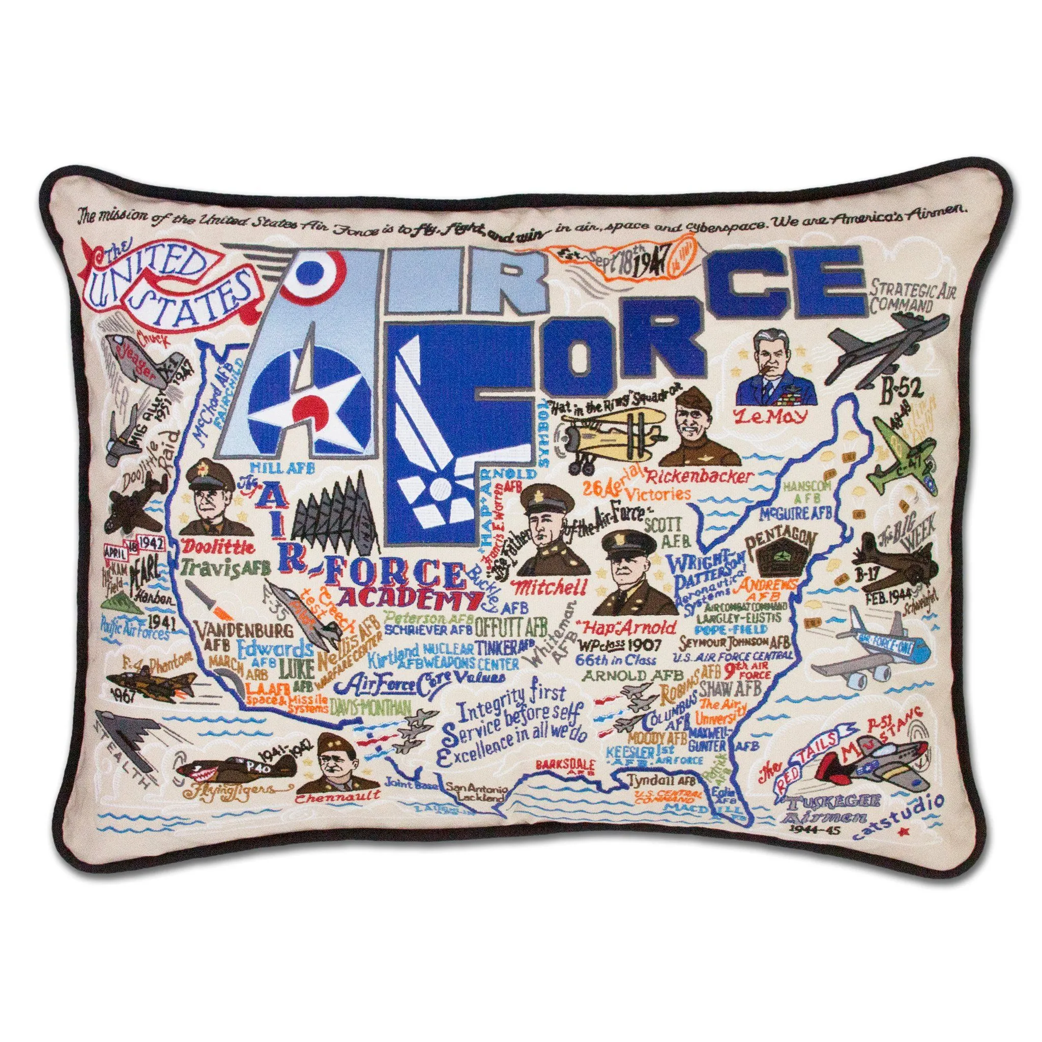 Air Force Embroidered Pillow