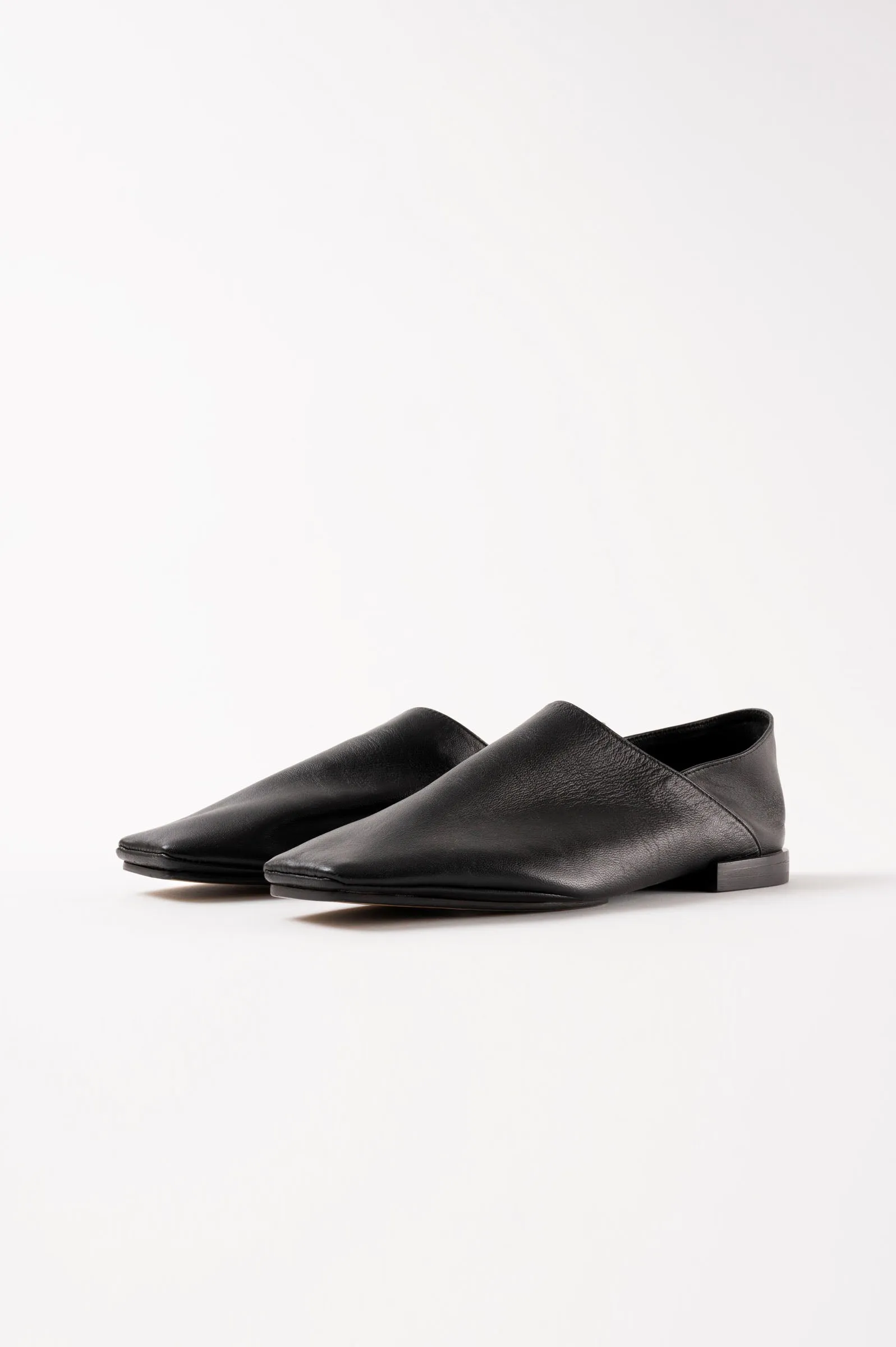 ALTAMIRA - Black Woman Soft Leather Sacchetto Flat Slippers