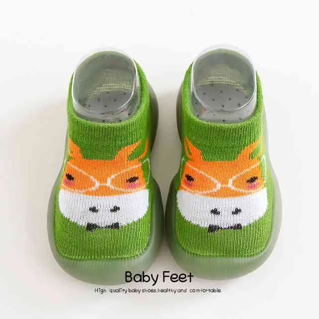 Animal Sock Shoes - Green Cow