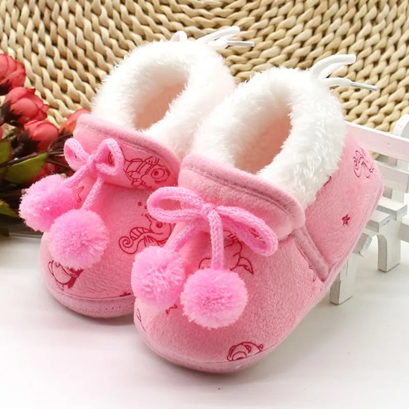 Baby Bowknot Warm Soft Sole Crib Shoes