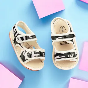 Baby Moo Camouflage Print Anti-Skid Velcro Floater Sandals - Beige, Military