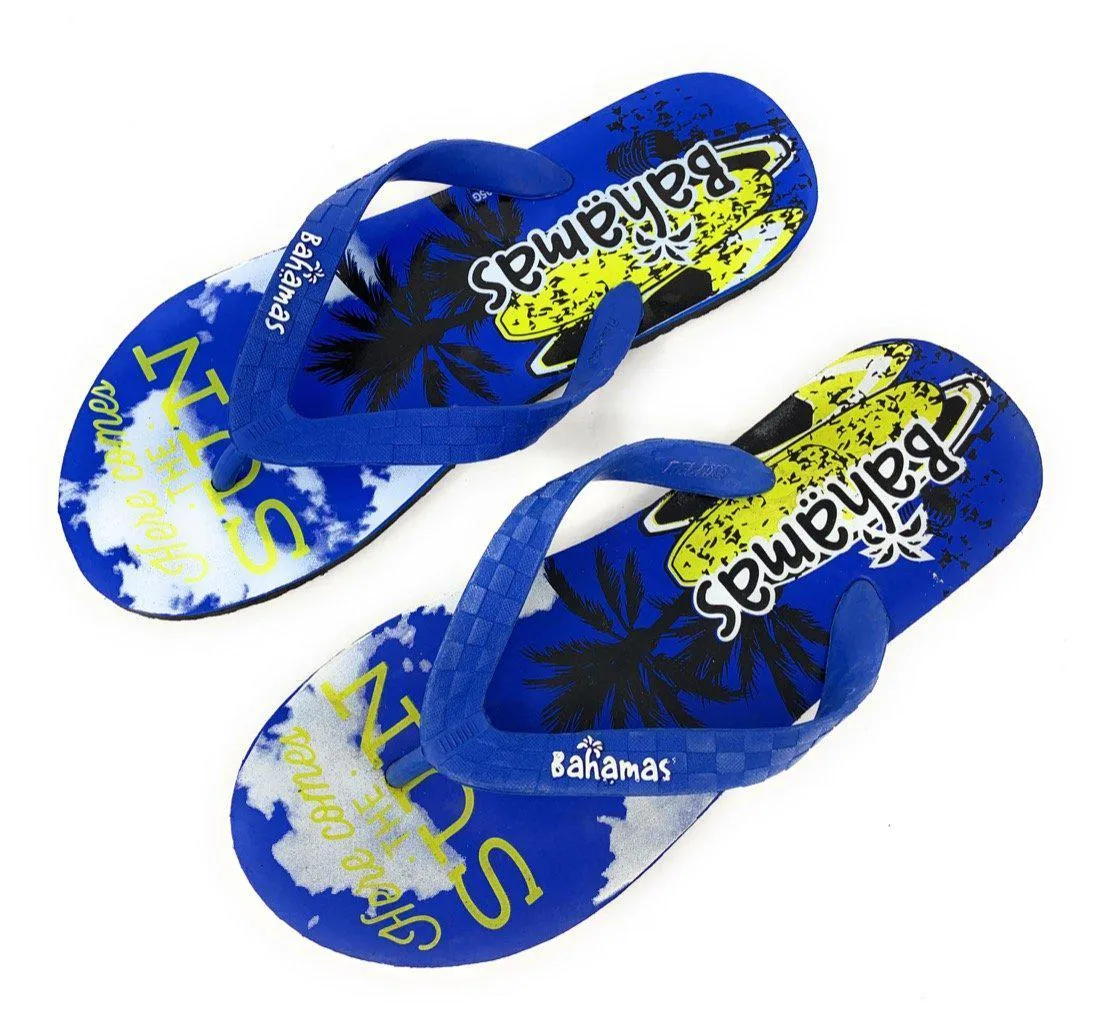 Bahamas Mens Flip Flops Premium Comfort Thong Soles Sandals Slippers Tropical Beach