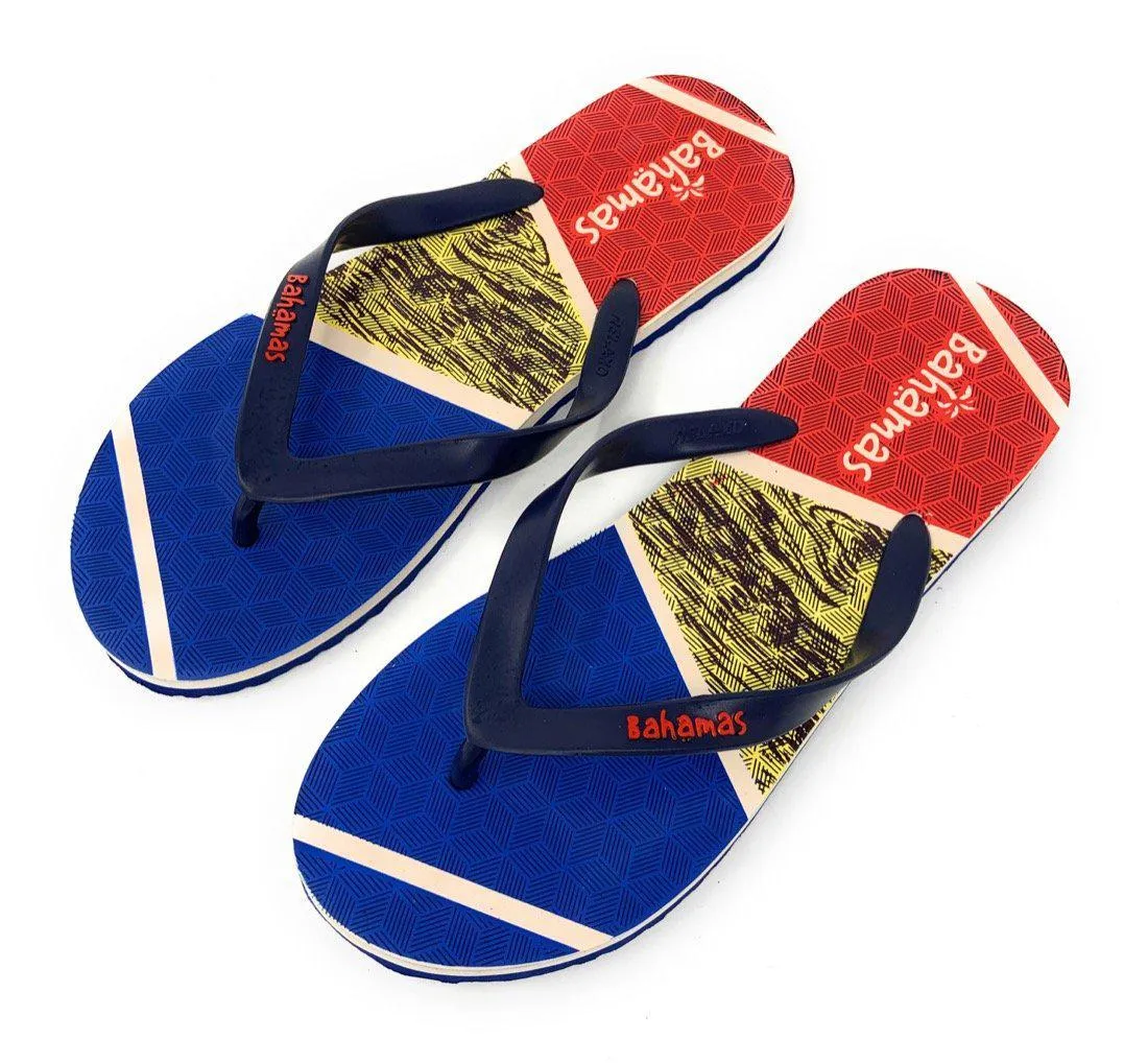 Bahamas Mens Flip Flops Premium Comfort Thong Soles Sandals Slippers Tropical Beach