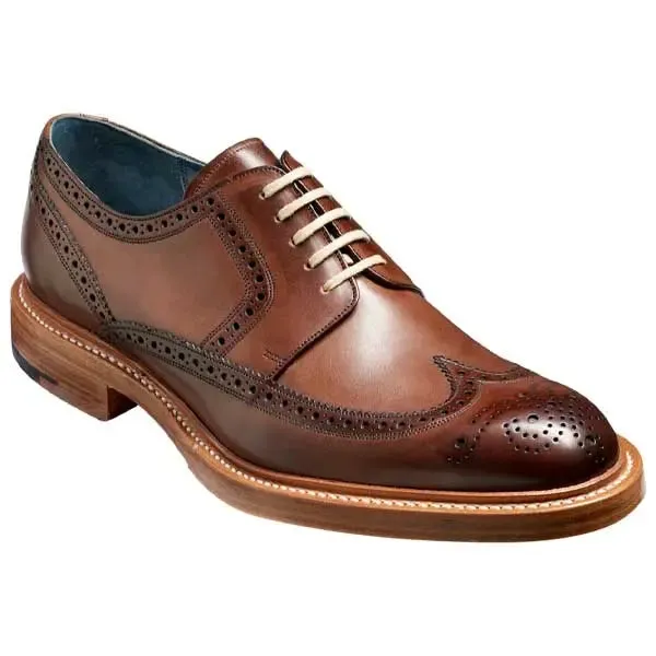 BARKER Bailey Shoes - Mens Derby Brogues - Ebony Hand Painted