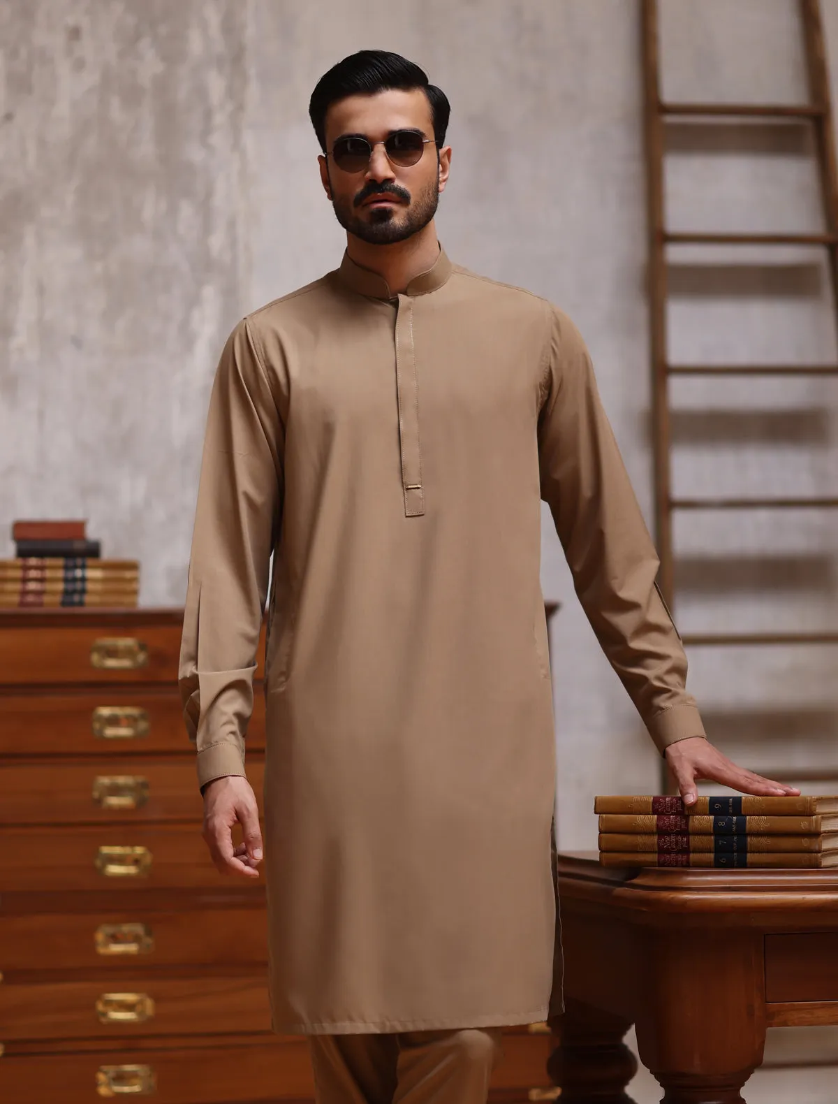 BEIGE KURTA PAJAMA