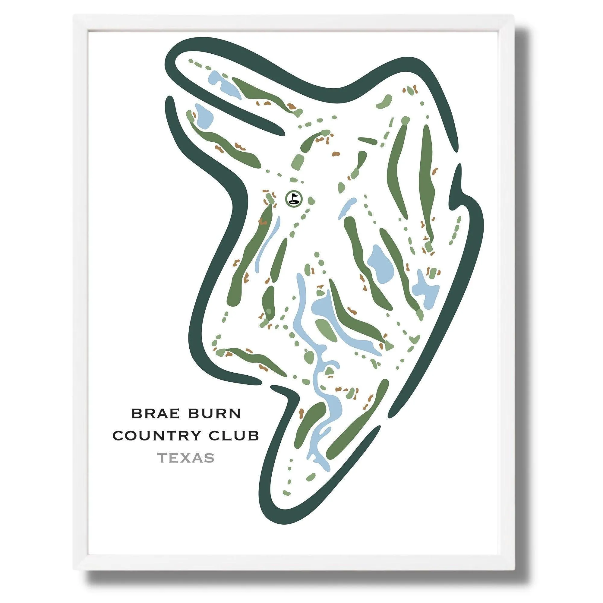 Brae Burn Country Club, Texas - Printed Golf Courses