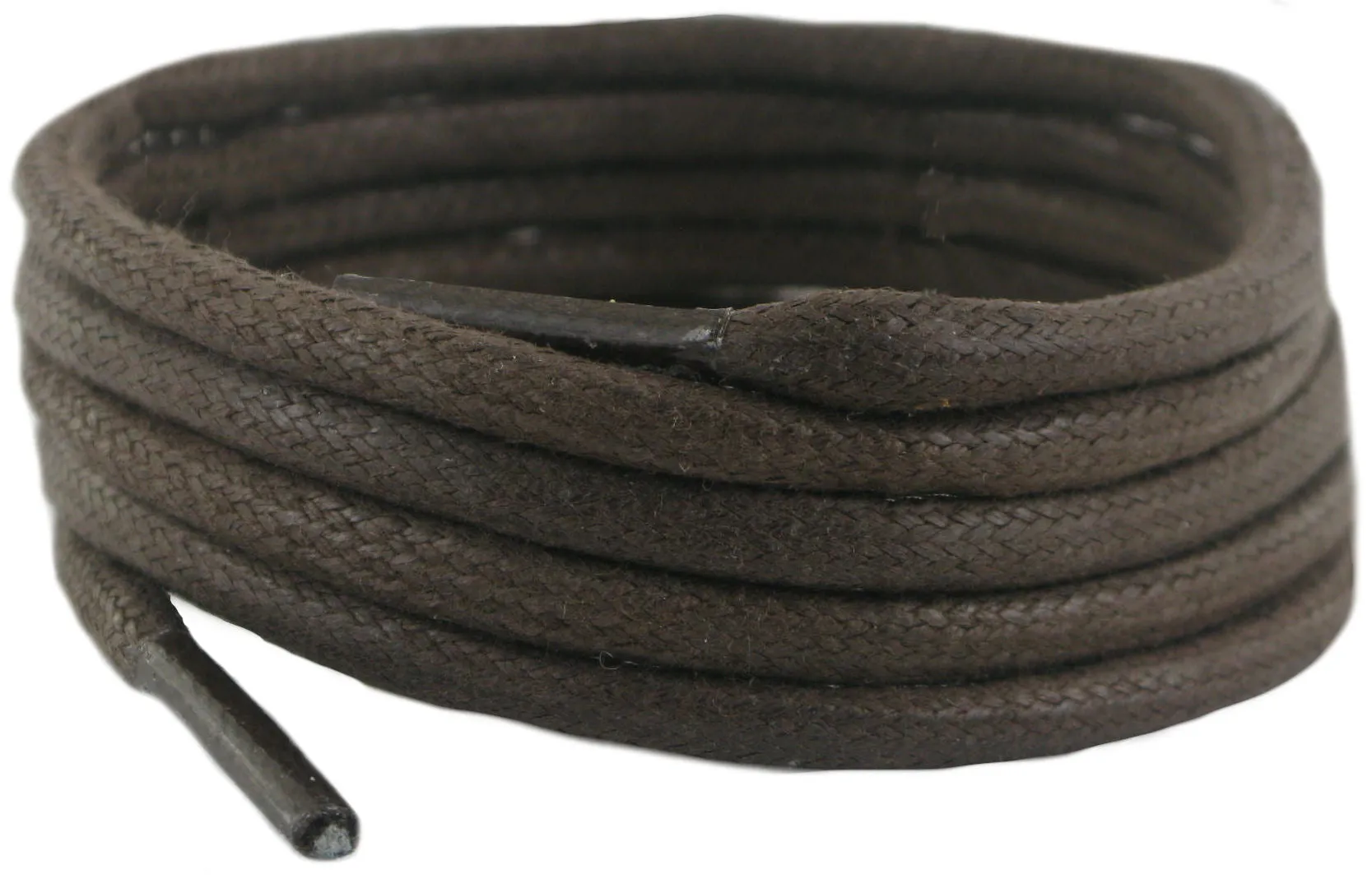 Brown shoelace boot laces waxed cotton 140 cm 3 mm round