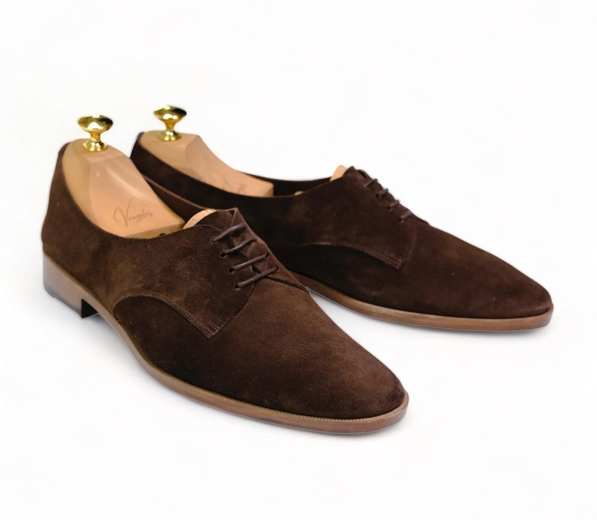 BW Shoes - Dark Brown Suede Unlined Derbys UK 11 / EU 45,5