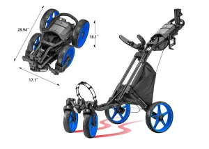 CaddyTek CaddyCruiser ONE Tour 4 Wheel Golf Push Cart