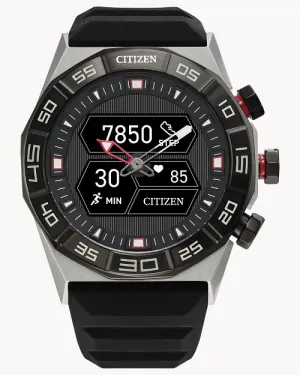 Citizen Smart Hybrid Black Dial Silicone Strap Watch JX2007-09E