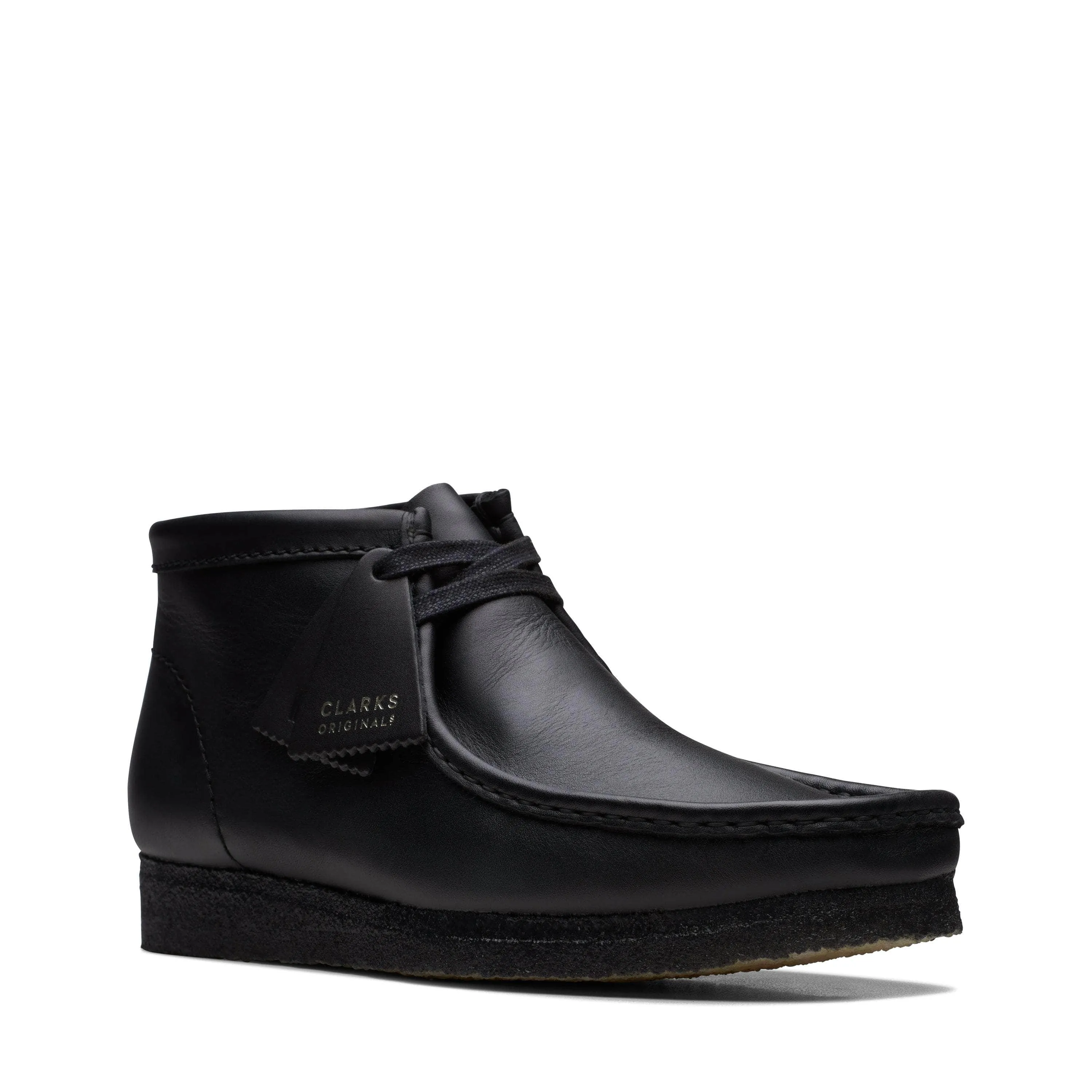 Clarks Wallabee Boot Black Leather - Men's