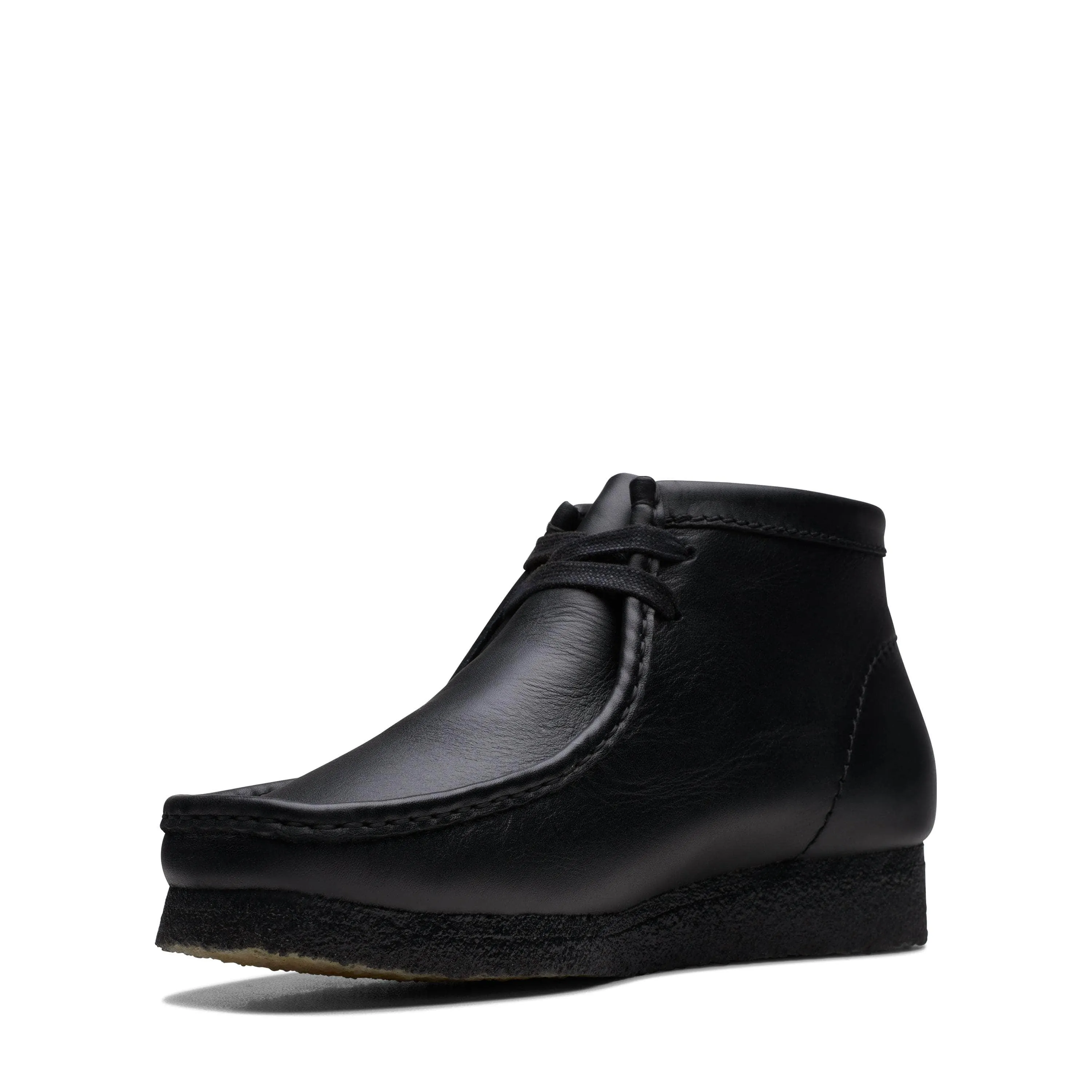 Clarks Wallabee Boot Black Leather - Men's