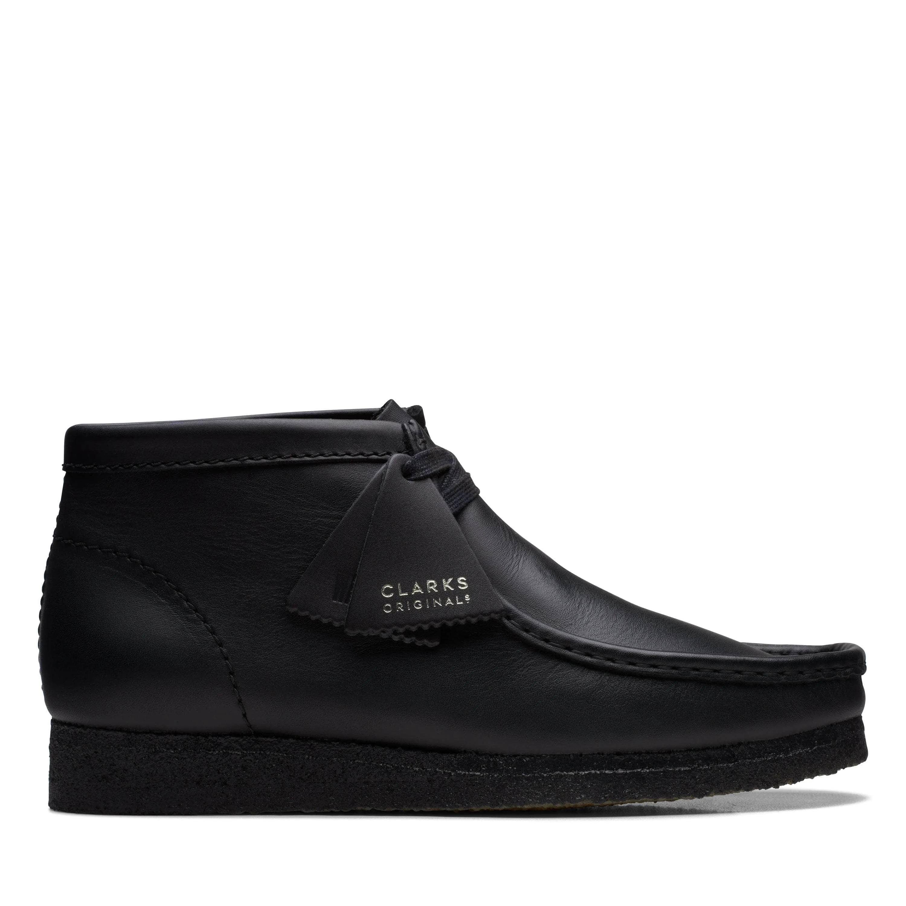 Clarks Wallabee Boot Black Leather - Men's