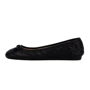 Cole Haan Genevieve Weave Ballerinas Leather Black Colour For Women