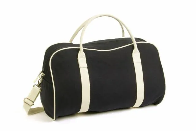 Contrast Canvas Bag - Black/Natural