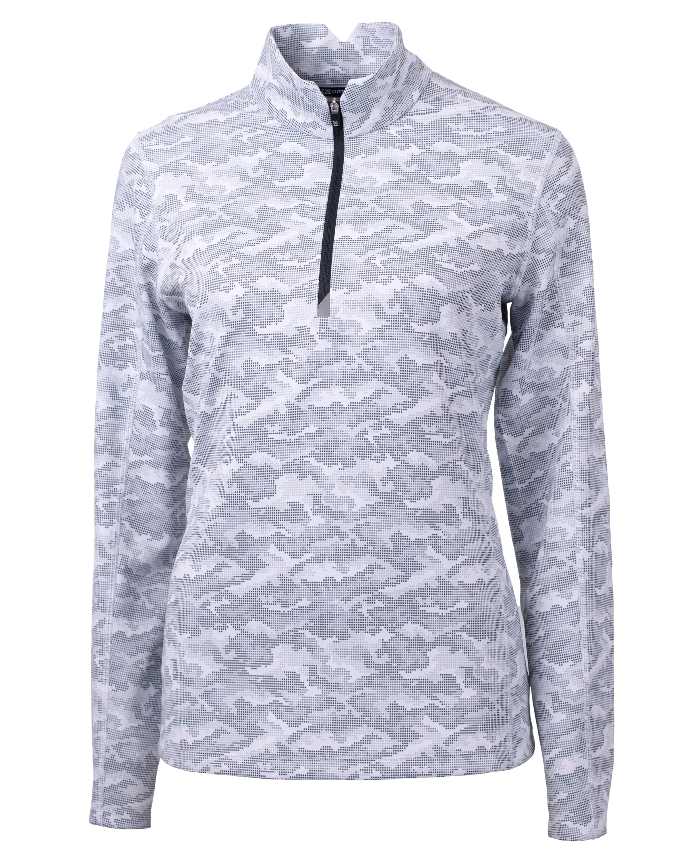 Cutter & Buck Traverse Camo Print Stretch Quarter Zip Womens Pullover