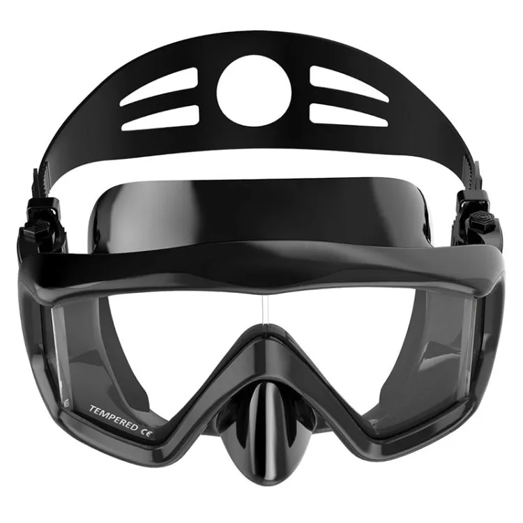 DM600 Silica Gel Diving Mask Swimming Goggles Diving Equipment for Adults (Black)