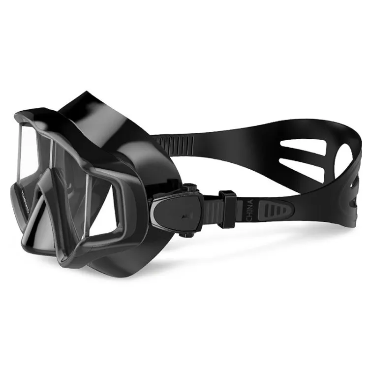 DM600 Silica Gel Diving Mask Swimming Goggles Diving Equipment for Adults (Black)