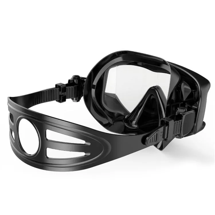 DM600 Silica Gel Diving Mask Swimming Goggles Diving Equipment for Adults (Black)