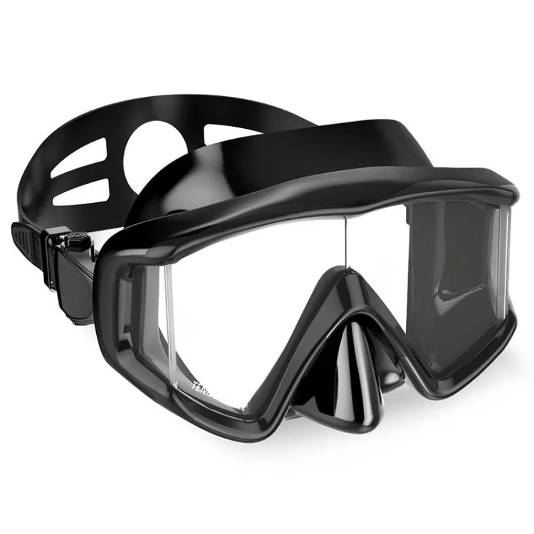 DM600 Silica Gel Diving Mask Swimming Goggles Diving Equipment for Adults (Black)