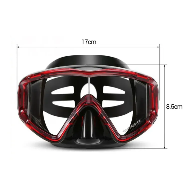 DM600 Silica Gel Diving Mask Swimming Goggles Diving Equipment for Adults (Black)